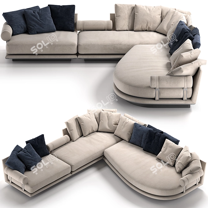 Noonu Sofa: Elegant & Modern Design 3D model image 1