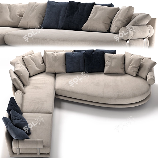 Noonu Sofa: Elegant & Modern Design 3D model image 2