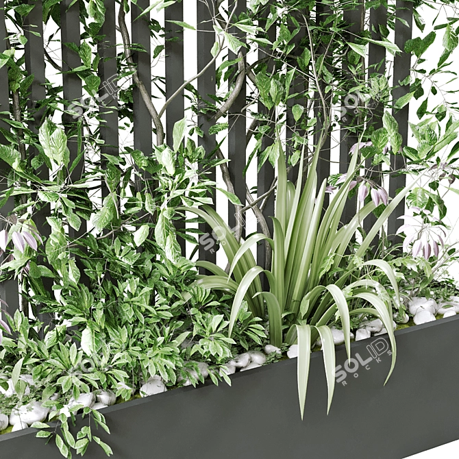 Vertical Greenery Box Set 124 3D model image 4