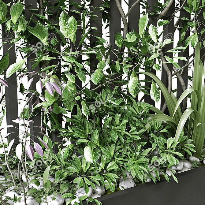 Vertical Greenery Box Set 124 3D model image 5