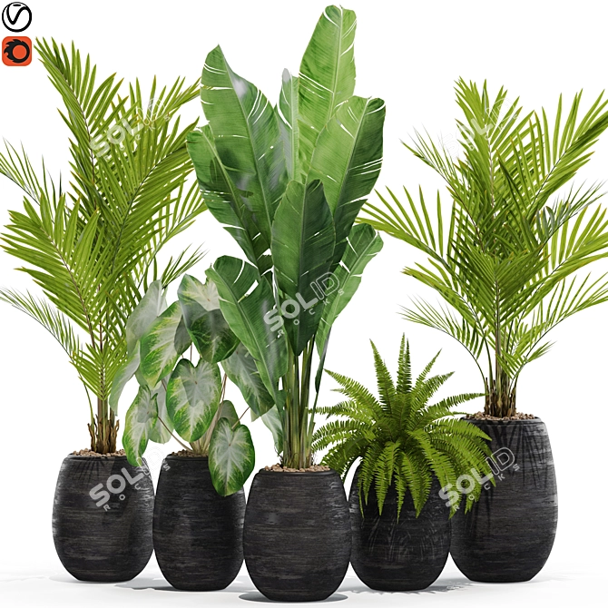 Lush Greenery Botanical Set 3D model image 1