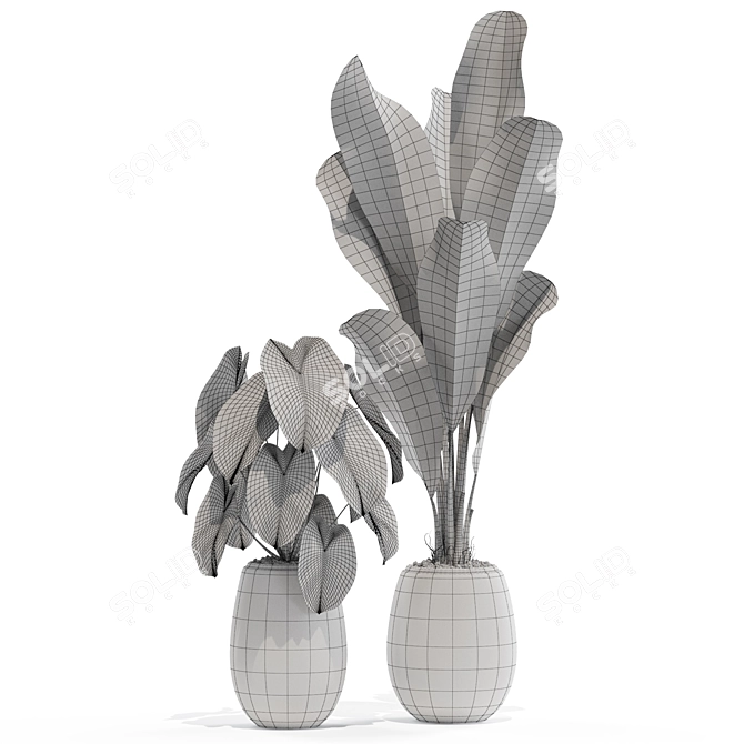 Lush Greenery Botanical Set 3D model image 5