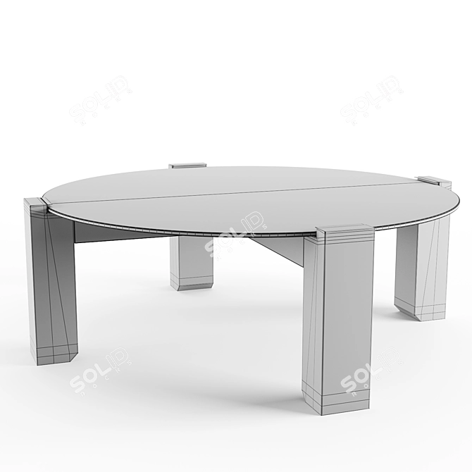 Contemporary Glass Coffee Table 3D model image 2