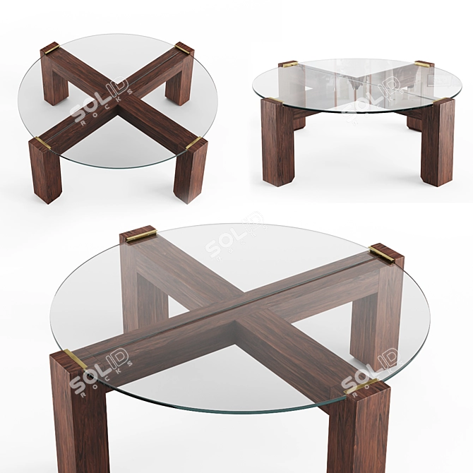 Contemporary Glass Coffee Table 3D model image 3