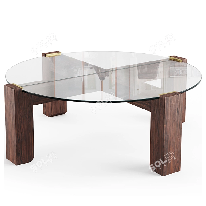 Contemporary Glass Coffee Table 3D model image 4