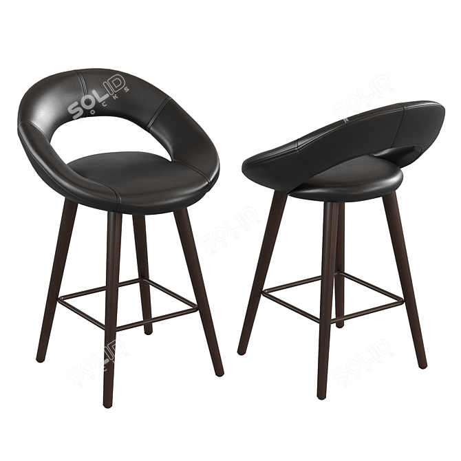 Modern Kelsey Barstool: 24" Height 3D model image 1