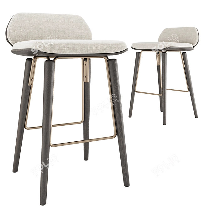 Elegant Praddy Broadway Bar Stool 3D model image 7