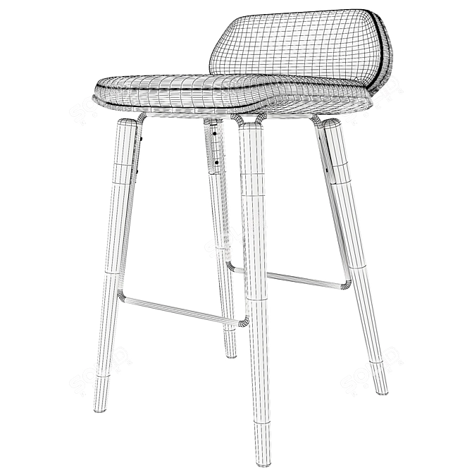 Elegant Praddy Broadway Bar Stool 3D model image 10