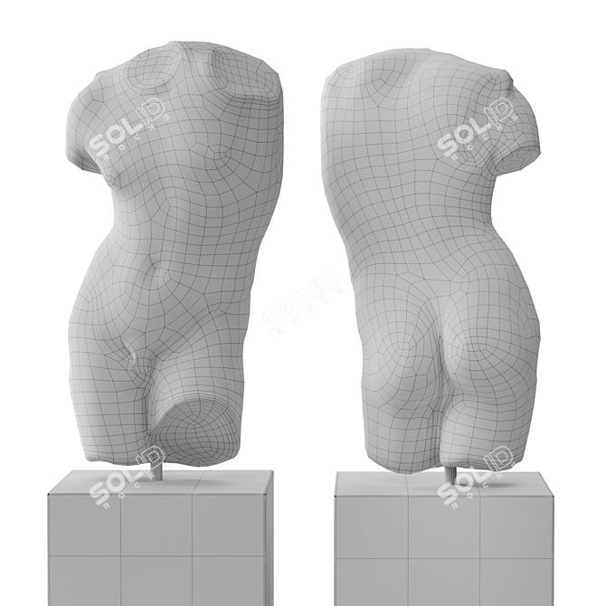 Classic Tattooed Man Torso with Pedestal 3D model image 5