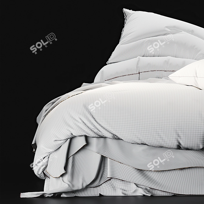 Luxury Linen Bedding Set 3D model image 6