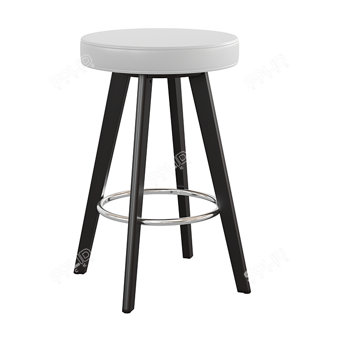 Elegant Leather Barstool for Kitchen 3D model image 1