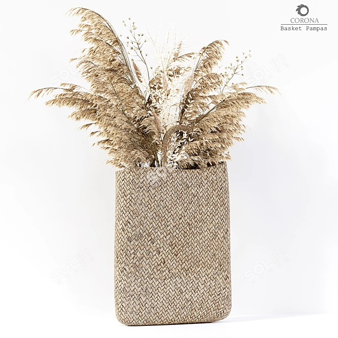 Pampas Basket: Detailed 3D Model 3D model image 1