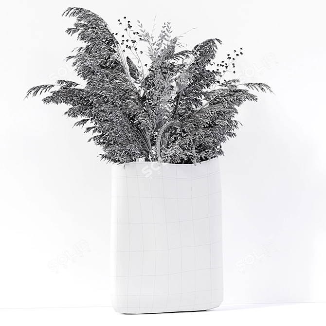 Pampas Basket: Detailed 3D Model 3D model image 4