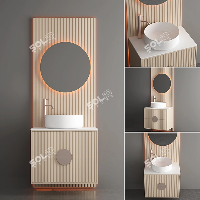 Contemporary Bathroom Storage | 750mm Width 3D model image 1