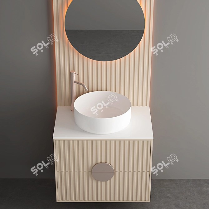 Contemporary Bathroom Storage | 750mm Width 3D model image 3