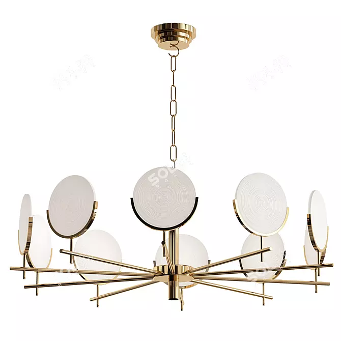 Mersi 10 White Glass Chandelier 3D model image 1