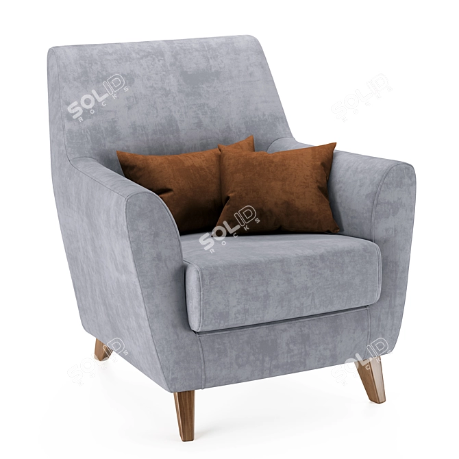 Newbury Upholstered Armchair 3D model image 1