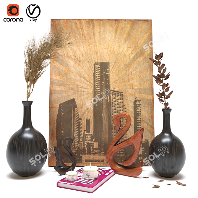 Elegant Decor Set 2 3D model image 1