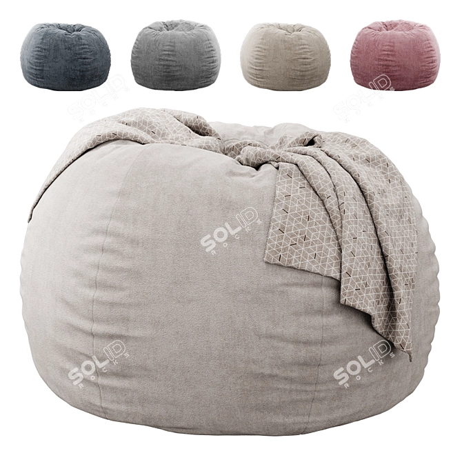 Cozy Comfort Bean Bag Chai 3D model image 1