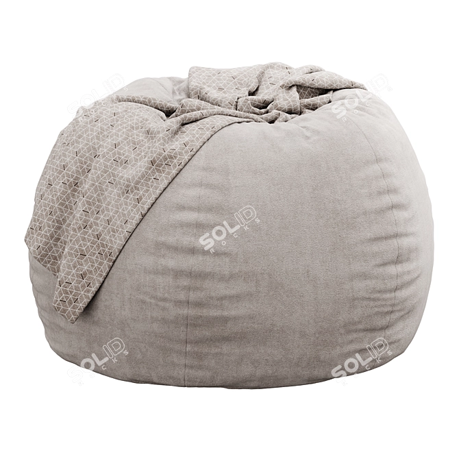 Cozy Comfort Bean Bag Chai 3D model image 2