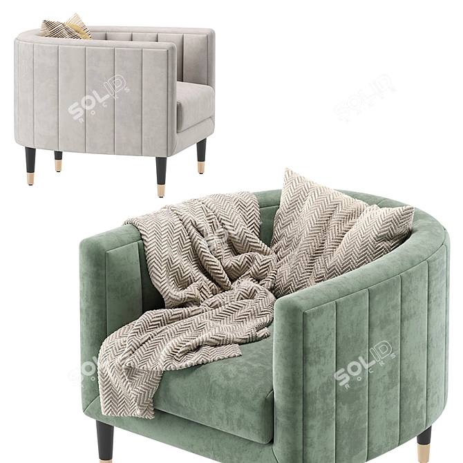 BRIDGE Armchair: Elegant Design for Cazarina Interiors 3D model image 3