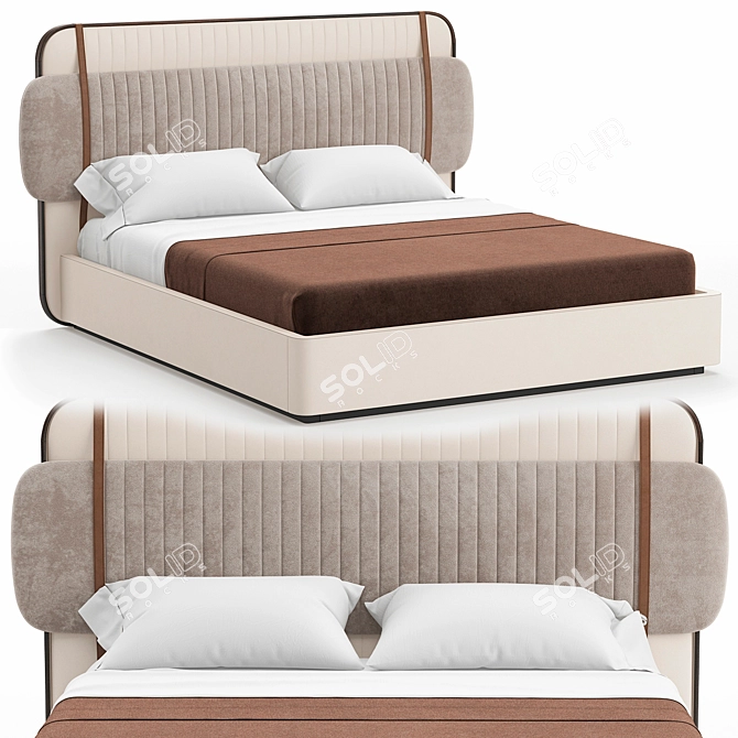 Contemporary Bed Scott: Elegant Style & Modern Comfort 3D model image 3