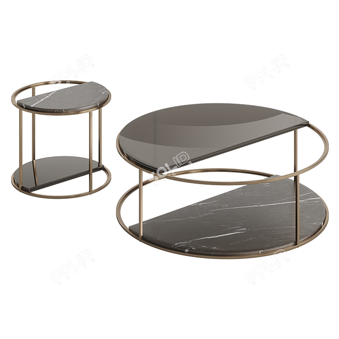 Fendi Boogie Portoro Palladium Marble Table 3D model image 5