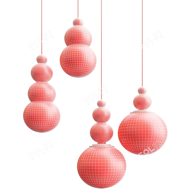 Elegant Sphere Suspension Pendant 3D model image 2