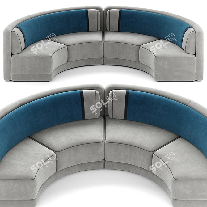 Sleek MD Round Sofa, Modern Design 3D model image 4