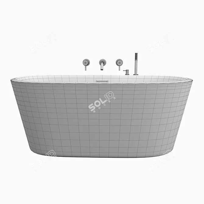 Luxury Freestanding Acrylic Bathtub 3D model image 2