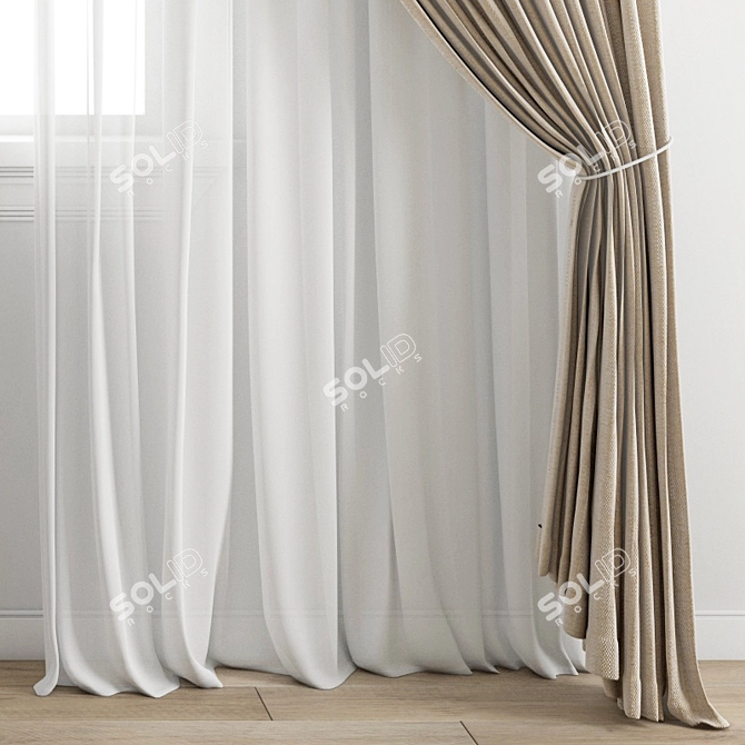 Polygonal Curtain Model: High Quality, Multiple Formats 3D model image 3