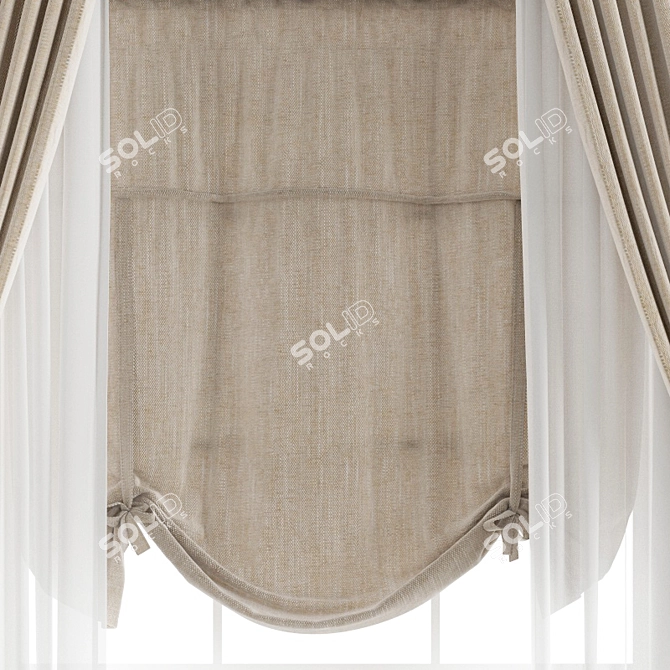 Polygonal Curtain Model: High Quality, Multiple Formats 3D model image 4