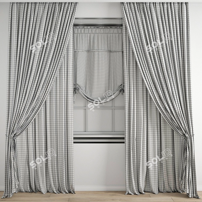 Polygonal Curtain Model: High Quality, Multiple Formats 3D model image 5