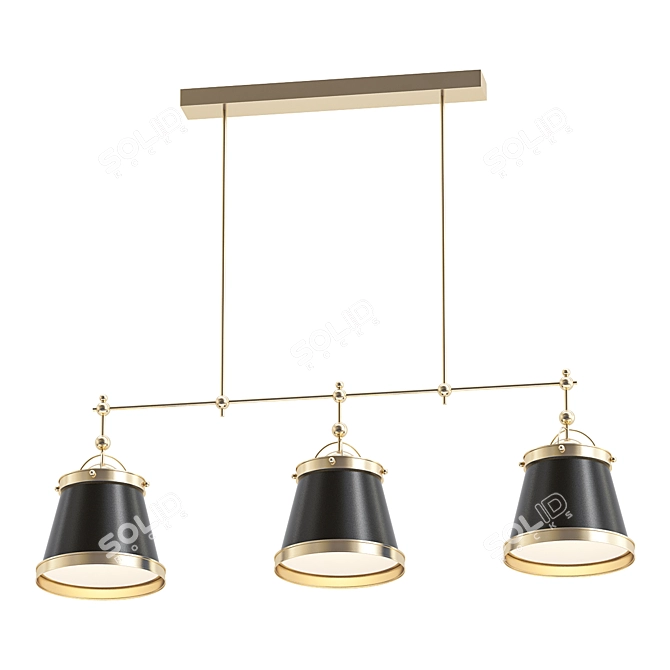 Rustic Brass Pendant Light 3D model image 1