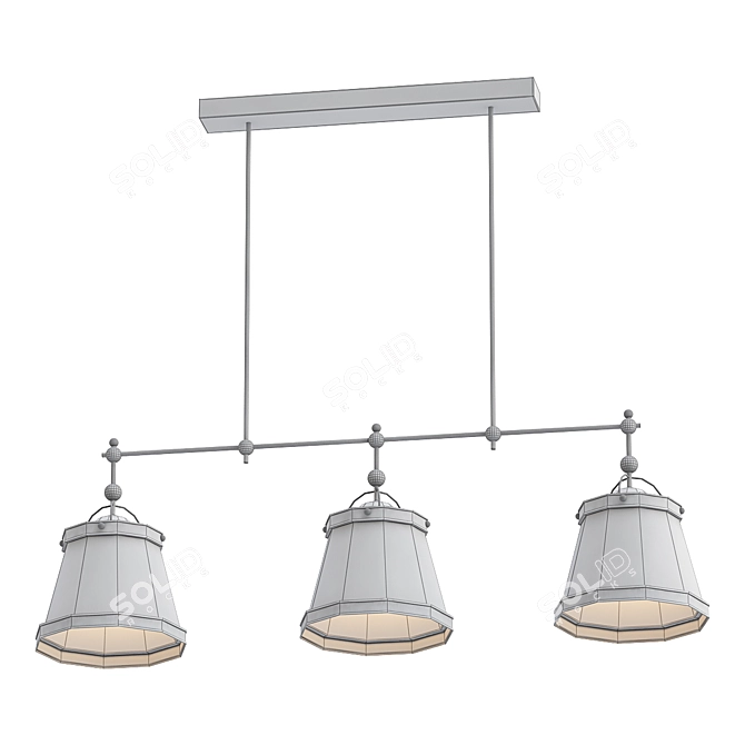 Rustic Brass Pendant Light 3D model image 2