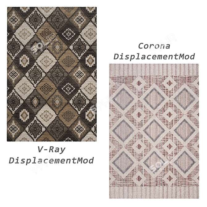 Versatile Set of 6 Rugs 3D model image 4