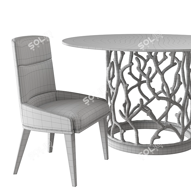 Ocean- Inspired Round Dining Table 3D model image 7