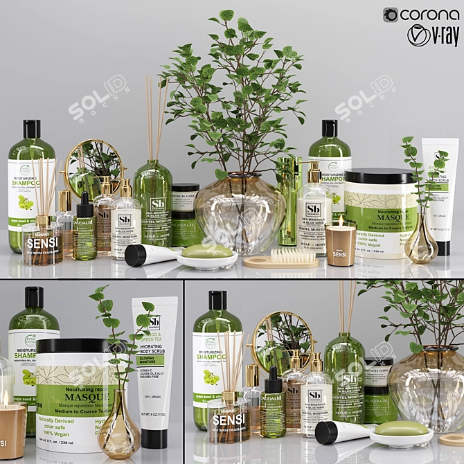 Luxury Bathroom Essential Set 3D model image 1