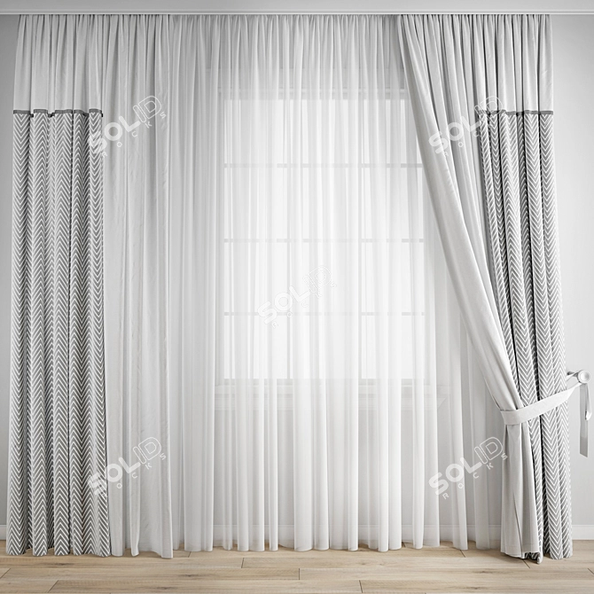 Premium Curtain Model Set 3D model image 1