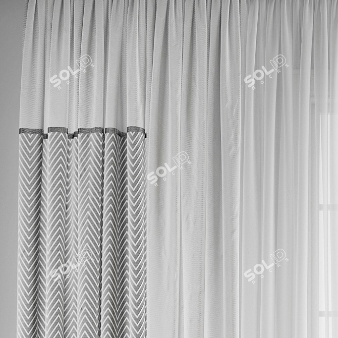 Premium Curtain Model Set 3D model image 2