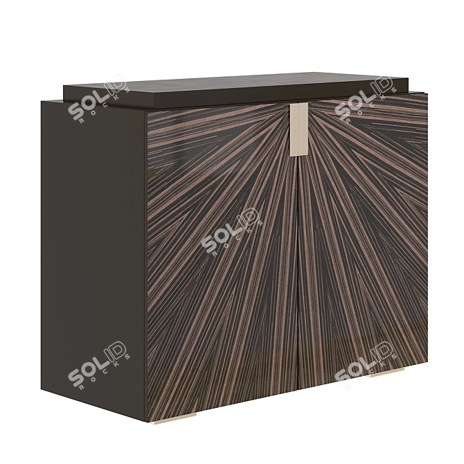 Golden Trim Chest of Drawers 3D model image 1