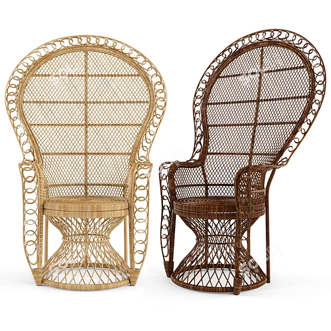 Nanu Heirloom Rattan Peacock Chair: Classic Elegance for Your Home 3D model image 1