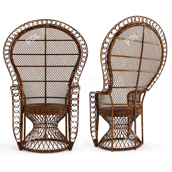 Nanu Heirloom Rattan Peacock Chair: Classic Elegance for Your Home 3D model image 2