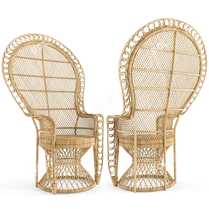 Nanu Heirloom Rattan Peacock Chair: Classic Elegance for Your Home 3D model image 3