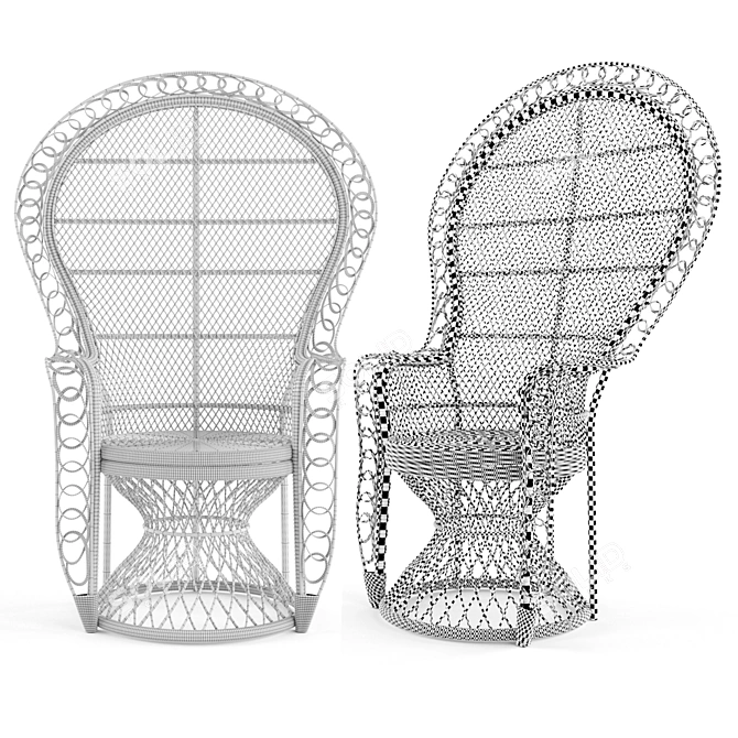 Nanu Heirloom Rattan Peacock Chair: Classic Elegance for Your Home 3D model image 4