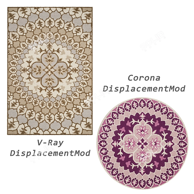 Versatile Set of 8 Rugs 3D model image 2