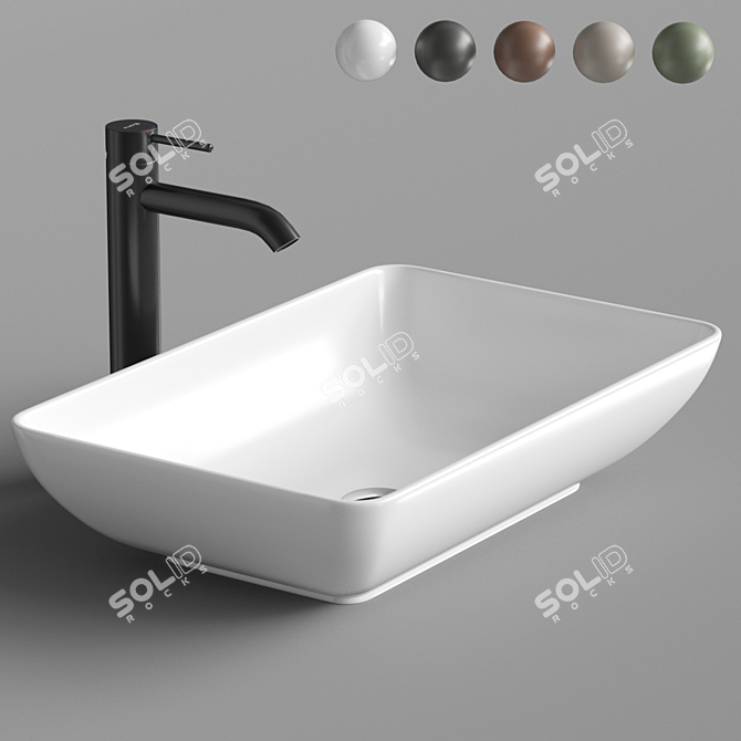 Sleek Rectangular Sink: TAI TAL001 3D model image 1