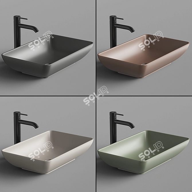 Sleek Rectangular Sink: TAI TAL001 3D model image 2