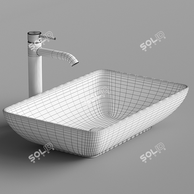 Sleek Rectangular Sink: TAI TAL001 3D model image 4