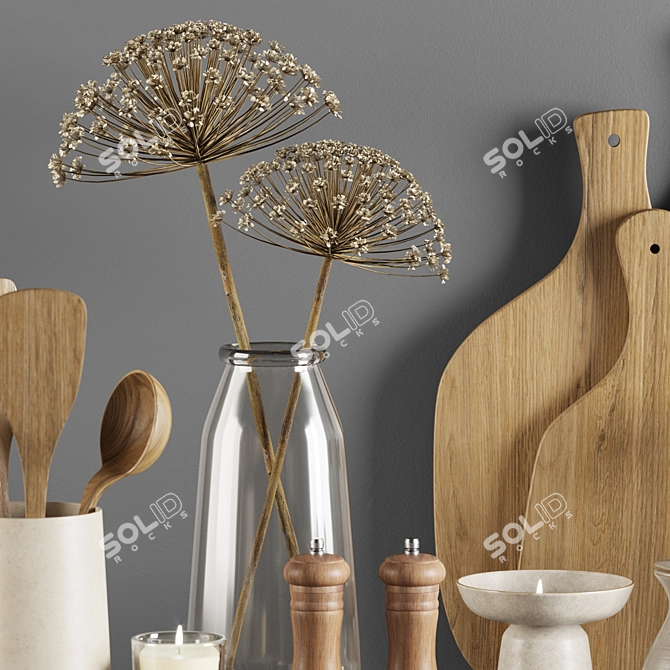 Sleek Kitchen Accessories Set 3D model image 4